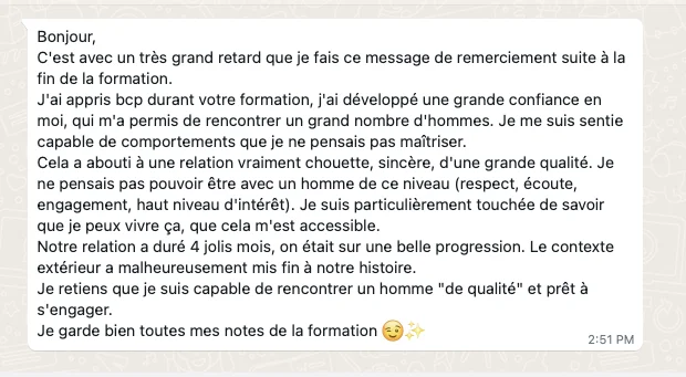 Témoignage confiance en soi et relation de qualité