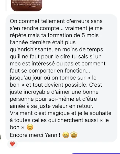 Témoignage évolution positive