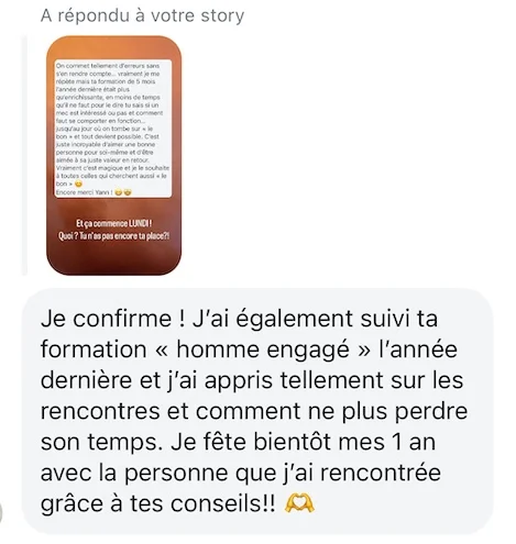 Témoignage client satisfait